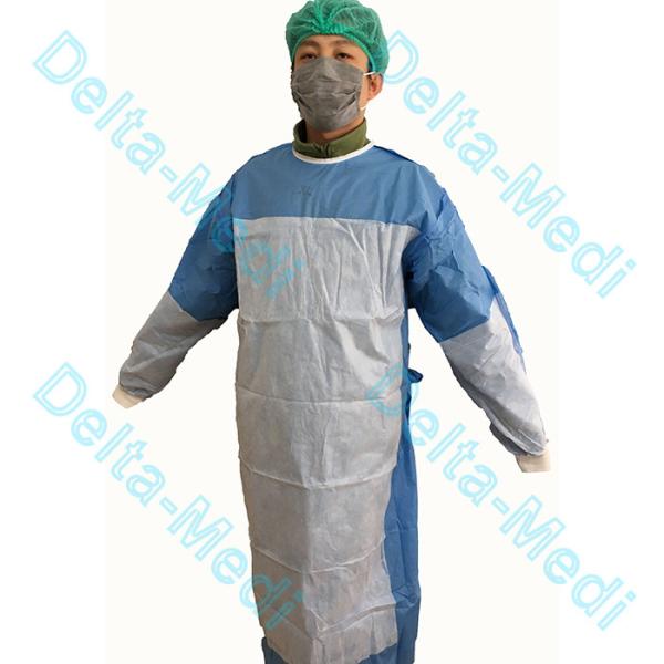 Cheap Poly Reinforced SMS SMMS Disposable Surgical Gown for sale