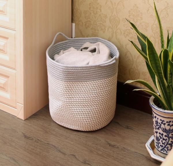 Decorative Custom Woven Cotton Rope Laundry Toys Candy Storage Fabric Container