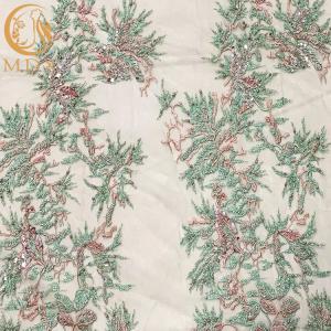 Quality 3D Hand Embroidered Beaded French Lace Fabrics Multi Color For Girls Party wholesale