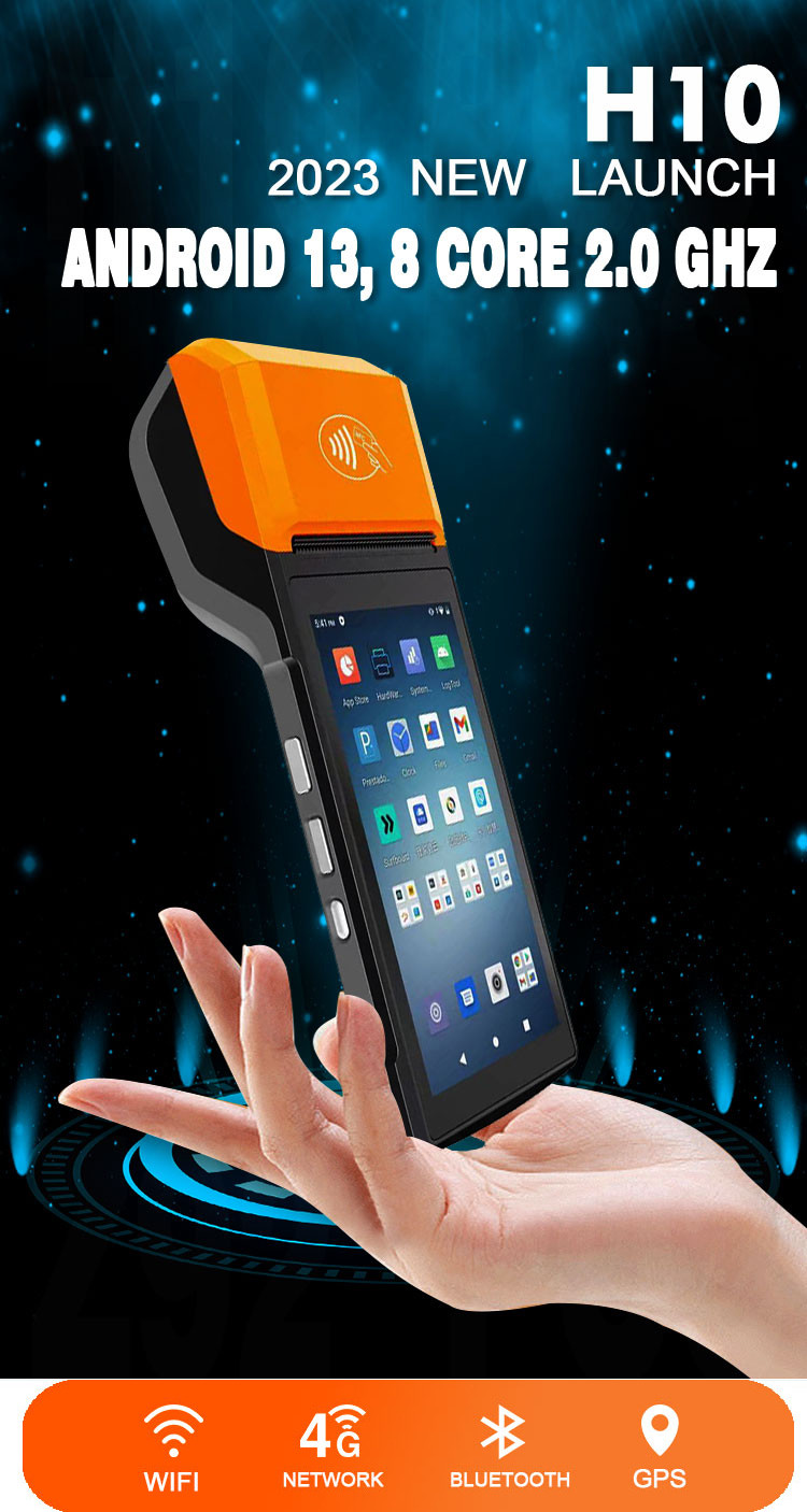 TMS Android Handheld POS 3000mAh Battery With 5MP Camera 58mm Printer