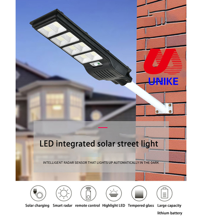 Waterproof Motion Sensor Integrated Solar Street Light With Solar Panel