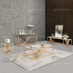 Stable Metal Coffee Table 51x28x30inch Tempered Glass Coffee Table