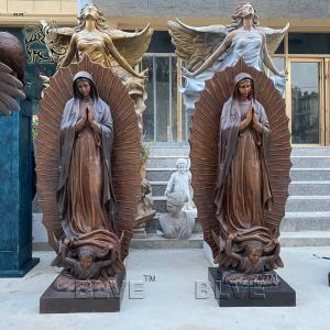 Quality Bronze Virgin Mary Statues St Mary Sculpture Our Lady Virgen De Guadalupe Life Size Religious Outdoor wholesale