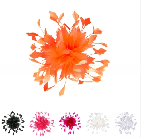 15x15cm Goose Millinery Feather Flowers Feather Mounts With Wire Accessory Pattern Dyed