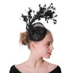 Wedding Hair Accessory Sinamay Fascinator with Dyed Goose Feather and Unique