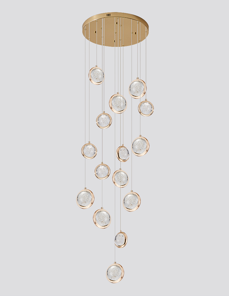 Round pendant light for living room ball crystal gold nordic chandelier(WH-NC-65)
