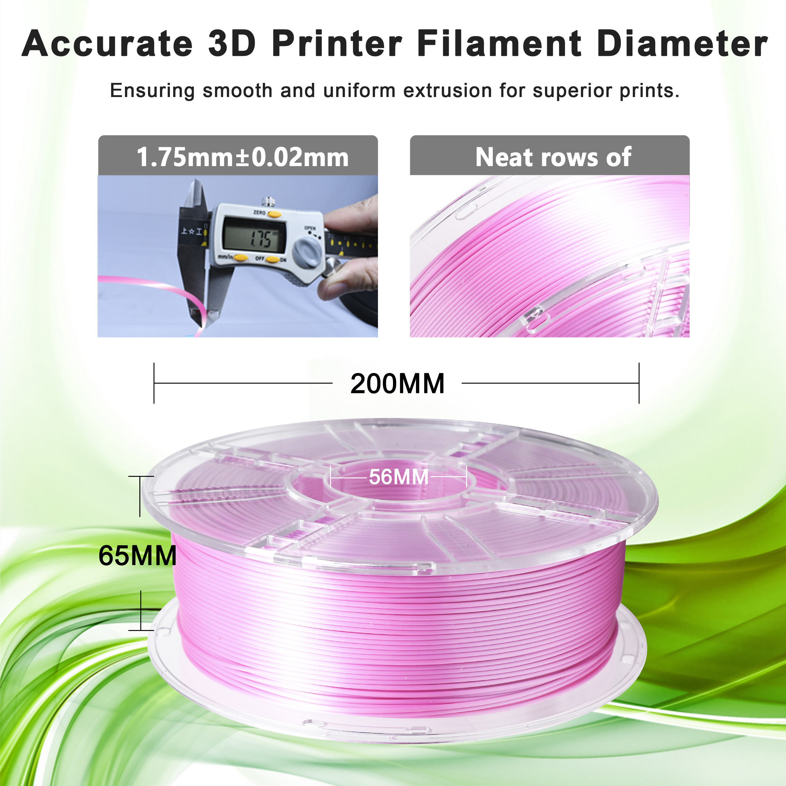 3D Printer Filament Silk Pink PRO PLA Toughness Enhanced 1000g for Desktop Printer