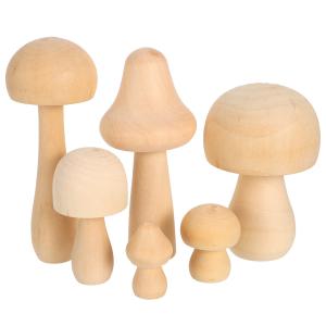 Quality Peg 3cm Natural Unfinished Wooden Mushroom Toys 2.55 In Children Graffiti wholesale