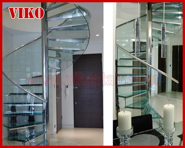 Spiral StaircaseVH35S Glass Railing Tread Glass Aluminum Stair Curved Glass