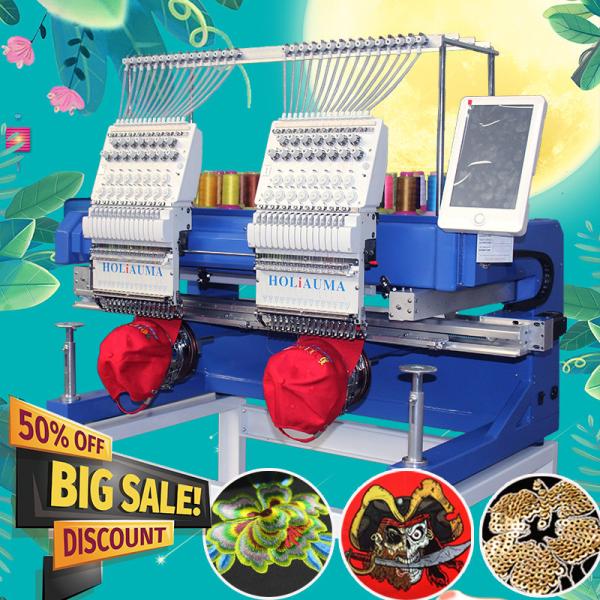Cheapest embroidery machine prices holiauma best selling 2 head computer