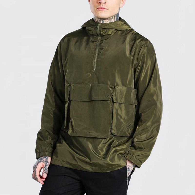 Hip Hop Lightweight Windbreaker Jacket Custom Streetwear Men Hood Bomber Jacket