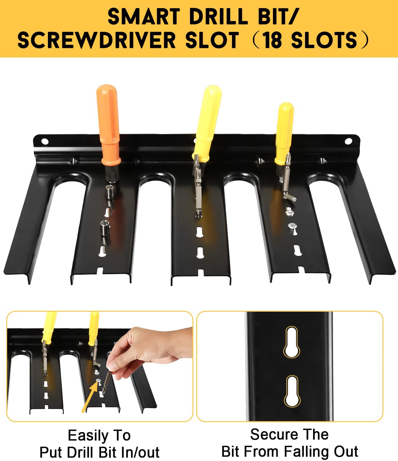 Heavy Duty Floating Tool Shelf Metal Power Tool Storage Organizer Holder Wall Mounted Storage Rack