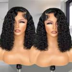 Deep Water Wave 13x4 Lace Frontal Wig Brazilian Curly Short Bob Human Hair Wigs