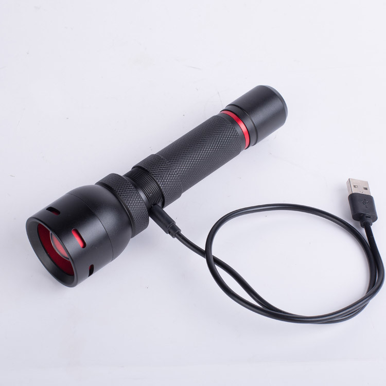 Tactical Rechargeable Led Flashlight Aluminum Zoom Torch 500 Lumens 3 Modes