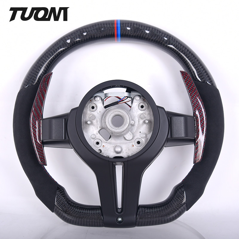 Custom Carbon Fibre Bmw Steering Wheel LED Alcantara 6 Months Warranty