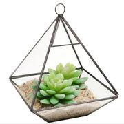 Quality 2016 new hanging clear glass prism air plant terrarium tabletop succulent plants holder wholesale