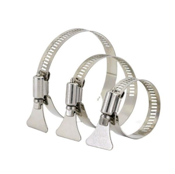 Instock Stainless Steel Butterfly Handle Hose Clamp for Pipe Clamps Type and