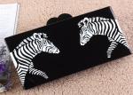 Two Zabras Pattern Acrylic Clutch Bags Black Box Size For Beautiful Girls