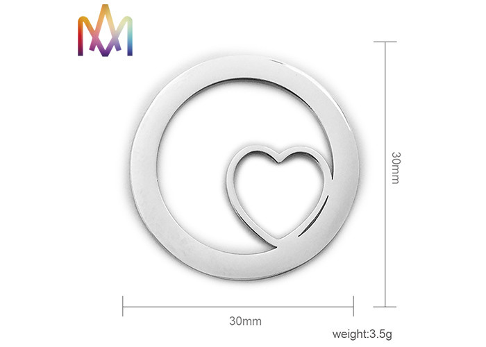 30mm Heart Shaped Hollow Circular Ring Ladies Bracelet Charms