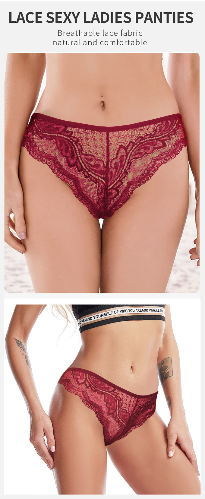 Sexy Low Rise Lace Panties Ultra Thin T Back Underwear Floral Lace Mesh Thong See Through Panties