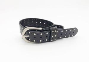 Quality Nickel Flat Studs Ladies Studded Belt , Thin Studded Belt Dark Brown Color wholesale