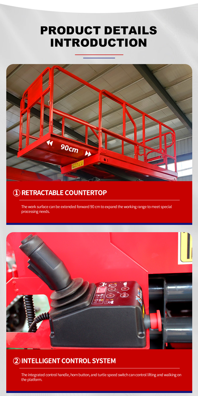 Motorcycle Lift Platform With Air Pump 2.475*1.18*1.88m Countertop Extension Size 0.9m