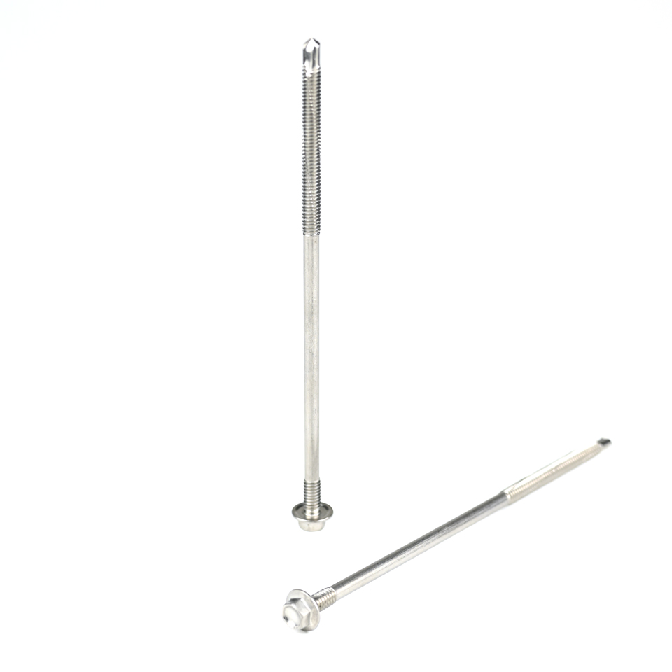 Double Thread Washer Hex Head Self Drilling Screws Stainless Steel for INCH Measurement