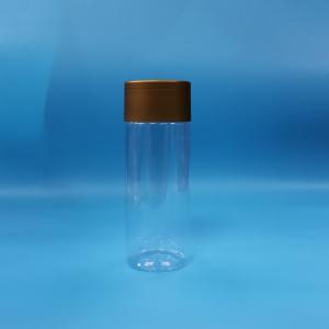 Quality Transparent PET Plastic Cookies Nuts Candy Tall Cylinder Round Jars Screw Caps wholesale