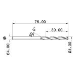 Wxsoon 2 Flutes 30 Helix Long Solid Carbide End Mill