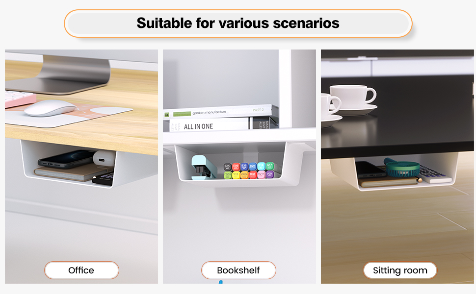 Under Desk Drawer Organizer Versatile Storage Shelf for Adjustable Stand Up Desks