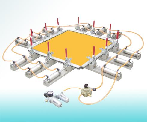 Pneumatic screen stretching machine