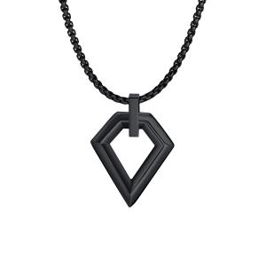 Quality Stylish Plated Black Diamond Shaped Stainless Steel Pendant For Men wholesale