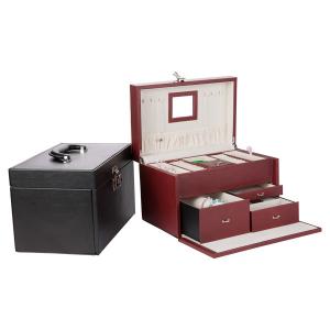 Quality Dust Proof Three Layer Ring Display Case , Fashion Luxury Leather Jewellery Box wholesale