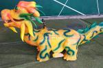 Artificial Kirin Dinosaur Battery Car Coin Operated Speed Adjustable