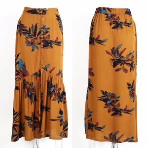 Quality 2018 New design high waisted print long skirts wholesale