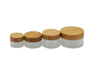 Quality Natural Bamboo Cream 30g Luxury Glass Cosmetic Jars wholesale