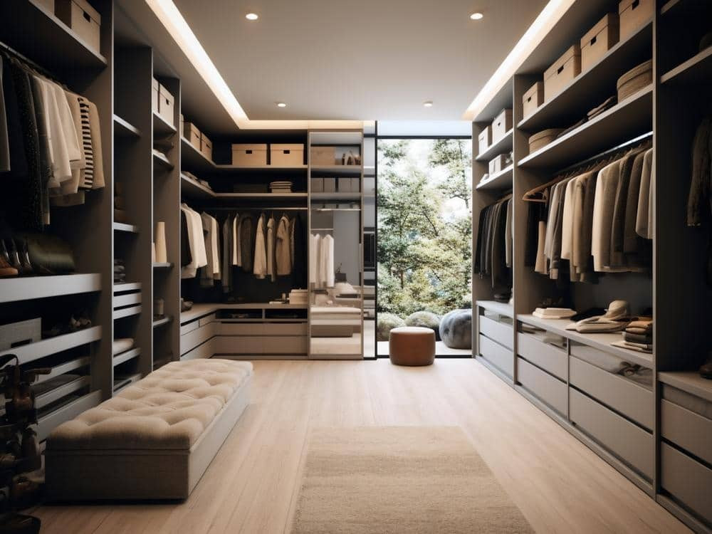 Modern Bedroom Furniture Professional Material HDF Board Walk-in Wardrobe for Bedroom