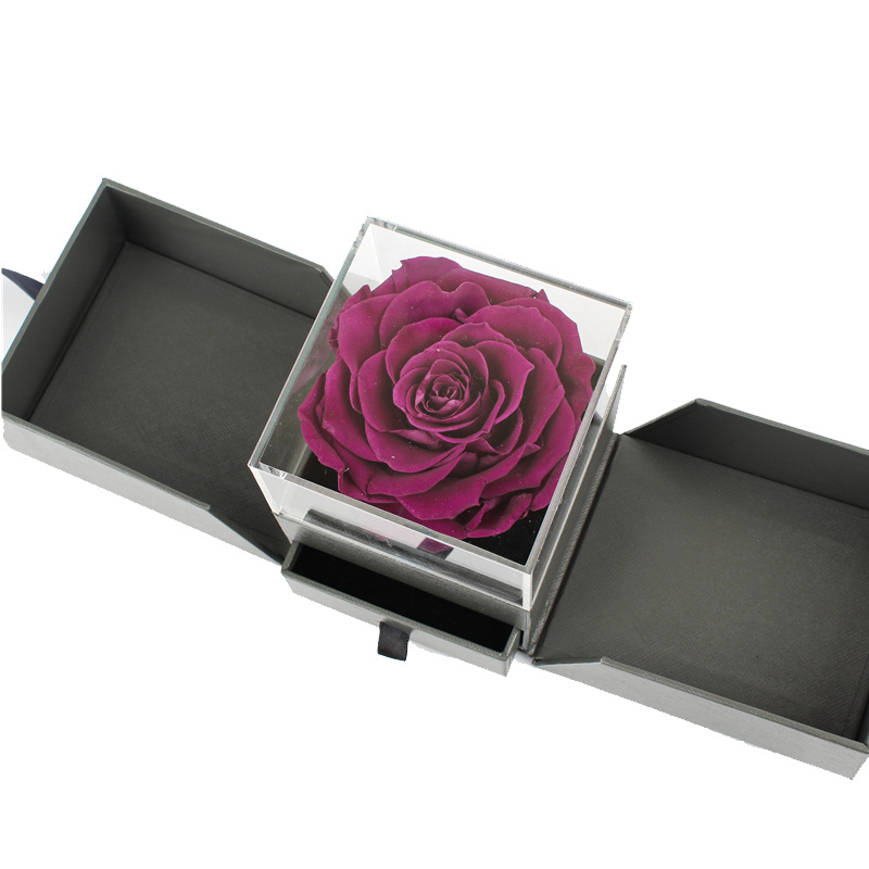 Decoration Valentines Flowers In A Box , Two Side Open Custom Rose Box
