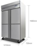 Glass Door Commercial Kitchen Refrigerator 500L Capacity Free Standing