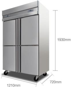 Quality 1000L Stainless Steel Commercial Kitchen Refrigerator With 4 Folding Doors wholesale