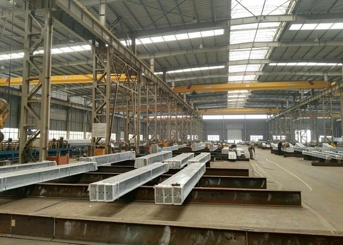 Large Span Steel Structure Warehouse Prefabricated Q345B / Q420B Material