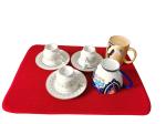 Absorbent Red Kitchen Dish Drying Mat Microfiber Fabric