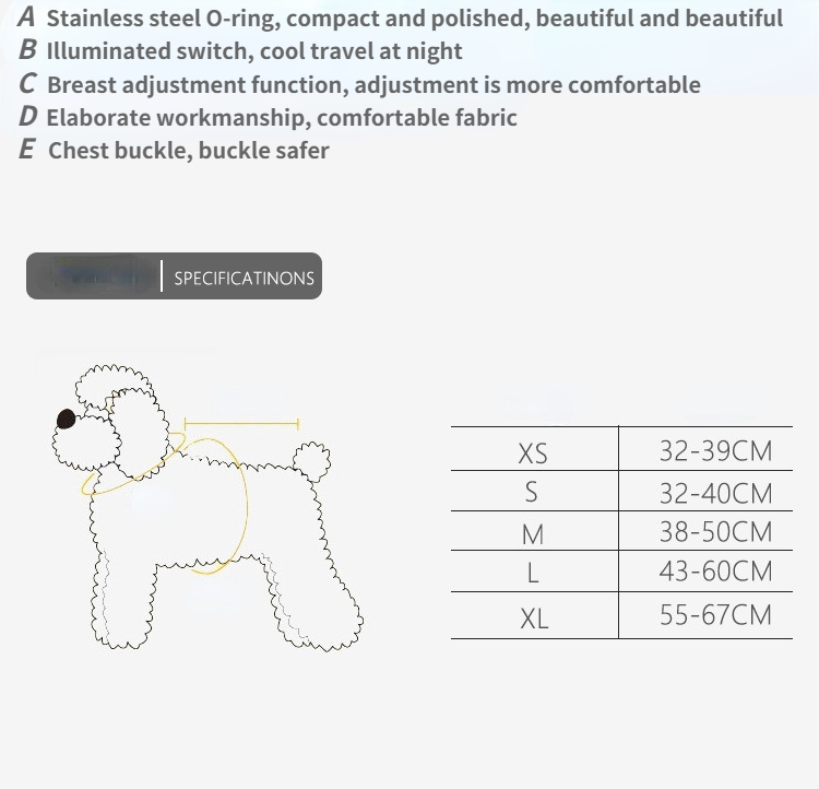 LED Night Dog Harness Vest Rechargeable USB Reflective Design Adjustable Leash Outdoor Walks