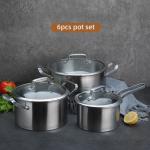Factory Direct Sale Pans And Pots Sets Silver Cooking Pot Sets Stainless Steel