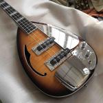 4 Strings Bass Half Hollow Body with Tiger Stripe Voxs Electric Guitar Bass