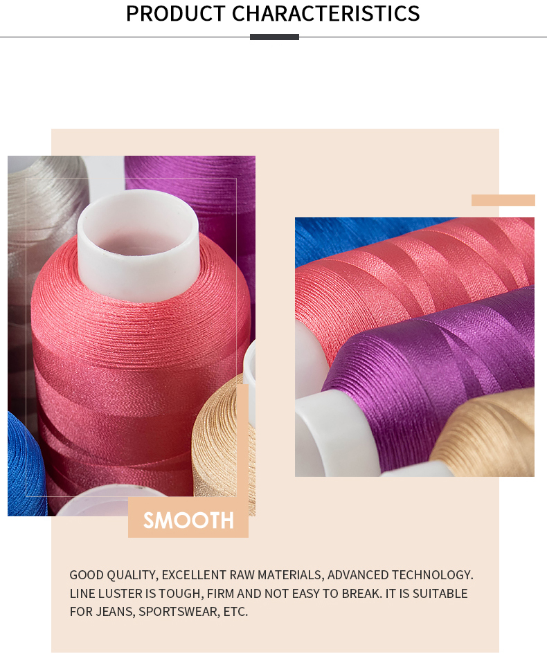 Low MOQ 120D/2 4000Y Fast Shipping Polyester Thread for Embroidery Machine 720 Colors