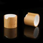 Natural Bamboo Lid Wooden Screw Cap For Cosmetic packaging Bottle