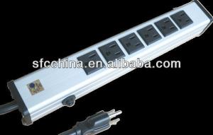 Quality SFC306-612B aluminium alloy UL approved American 6-outlet power strip, with 15A curcuit breaker wholesale