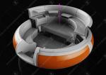 Rental BBQ Donut Boat 9 Seats BBQ Table With Art Panel 4pcs Bbq Grill