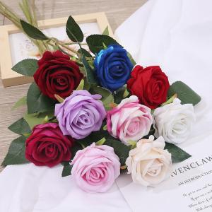 Quality Wedding Holiday Decorations Silk Rose Flower Bouquet with Stems 12-Head Artificial wholesale